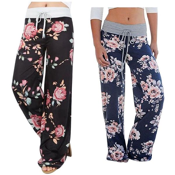 

2 pcs women's joggers pants sports yoga pants trousers wide leg pant high waist sweatpants size  black & blue, White;red