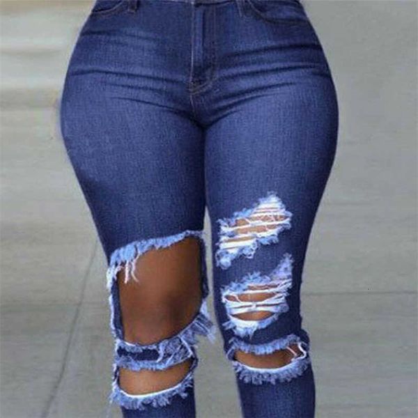 

ny for boyfriend women stretch ripped blue jeans plus size