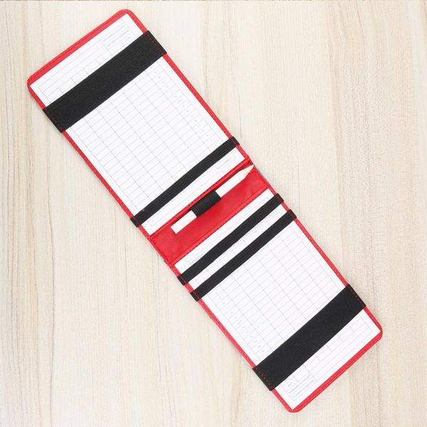

golf training aids pu leather scorecard keeper score book holder tracking pocketbook scoring notebook with pencil (blue)
