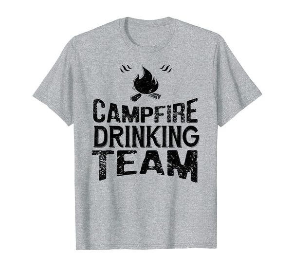 

campfire drinking team funny camping lover gift t-shirt, White;black