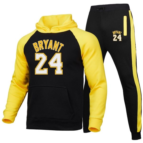 

men's pullover sweater new print leisure comfortable plush men's hoodie sweater suit, Black