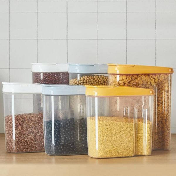 

storage bottles & jars 1.8/ 2.5l plastic cereal dispenser box kitchen food grain rice container 19.5*8*25cm portable