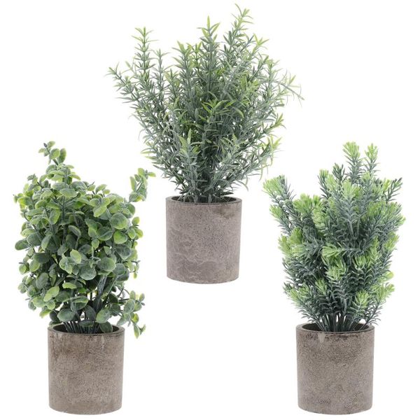 

3pcs mini simulation potted plant ornament fake potted bonsai decoration
