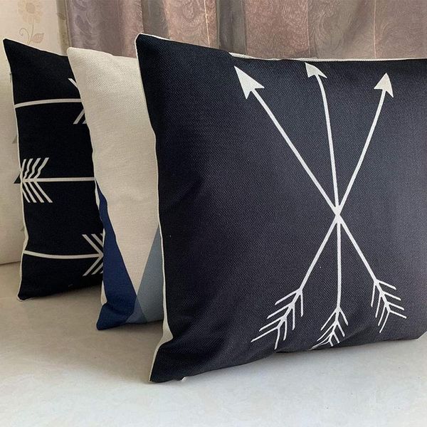 

pillow throw covers black and white cases set of 4 18x18 decorative square zippered cotton linen cushion cover room sofa