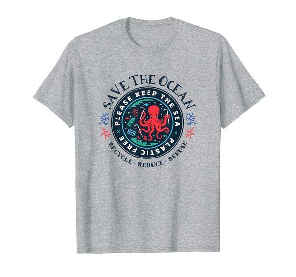 

ocean conservancy t shirt - please keep the sea plastic free, White;black