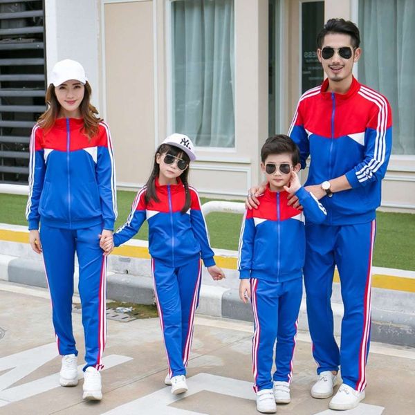 

color 2021 sports new matching autumn suit winter for parents and children, Blue