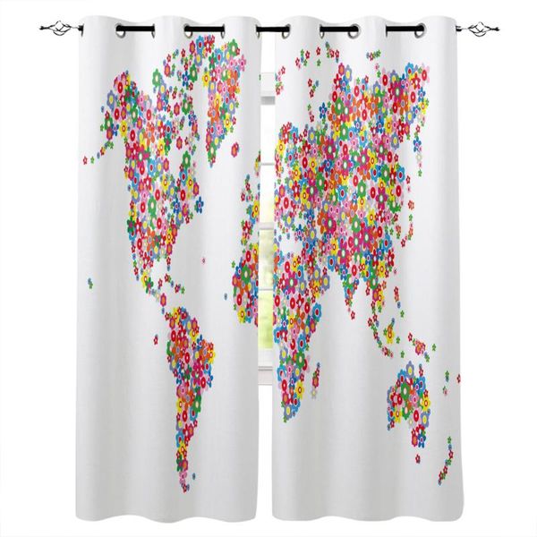 

curtain & drapes paradise flowers map window curtains cartoon living room kitchen for bedroom modern home decor treatment
