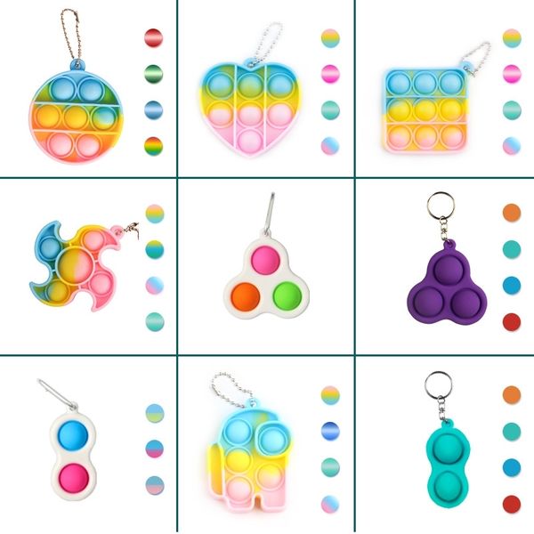 

small rat killing pioneer key chain pendant silicone decompression finger bubble music press toy