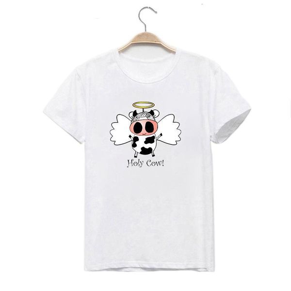 

bee cow print cute kawaii t shirt women tshirt summer short sleeve casual white t-shirt streetwear femme tee