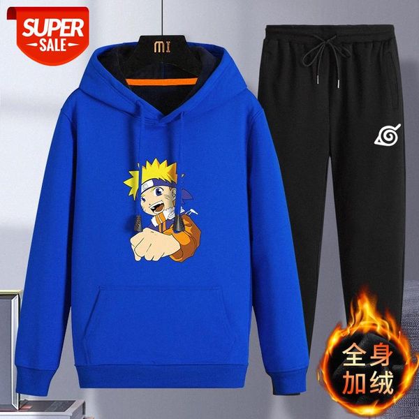 

sweater men's hooded lamb velvet youth trend all-match loose plus thick coat #ru3a, Black