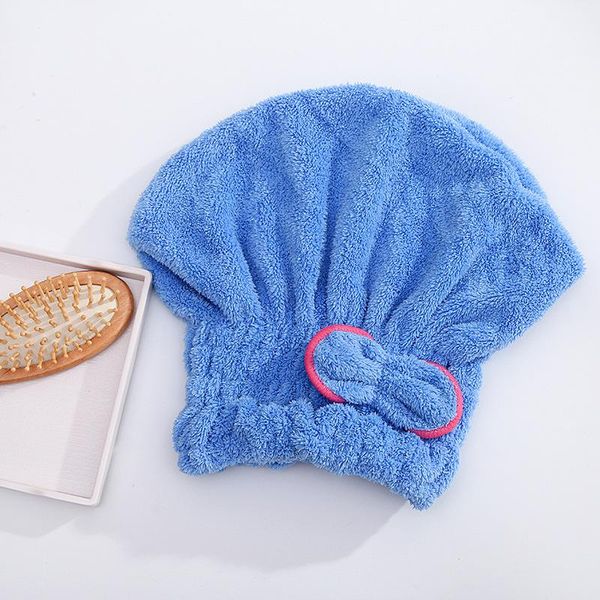 

cartoon microfiber hair turban quickly dry hat wrapped towel bathing cap after shower drying wrap womens caps