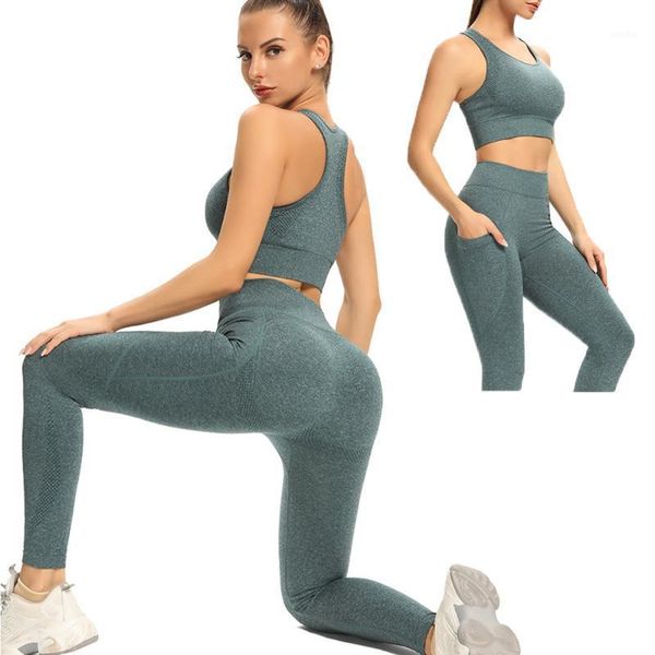 

yoga outfits seamless women set workout clothes for sports bra and leggings wear fitness suit gym clothing athletic1, White;red