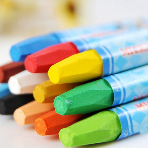 

painting pens 12 18 / 24 color oil stick children's crayon art stationery kindergarten graffiti painting tool brush, Black;red