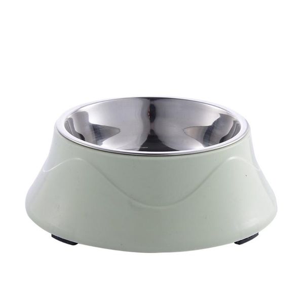 

anti slip pet bowl dogs cat puppy feeding dishes supplies stainless steel double layers splash proof drinking water stand feeder