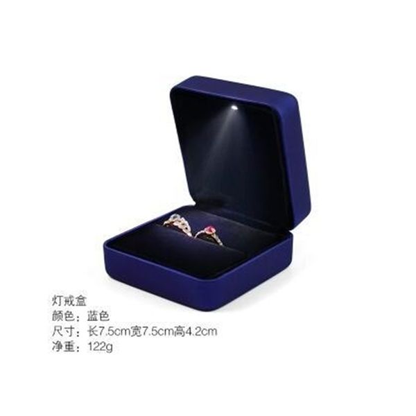 

creative proposal grade led lights luminous ring box jewelry box for propose marriage t200808, Black;white