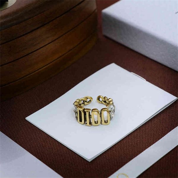 

85% off factory clearance family ring opening female red wind inlaid diamond brass, Silver