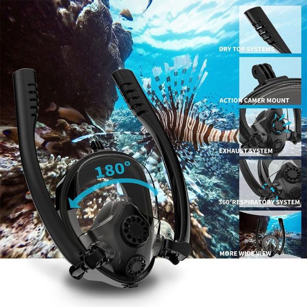 

scuba diving mask for kids anti fog full face snorkeling swimming mask underwater breathtable snorkel