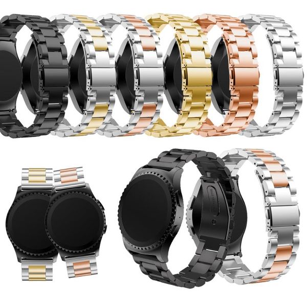 

watch bands stainless steel sport band with connector adaptor for samsung gear s2 rm-732 soprt strap sm-r732, Black;brown