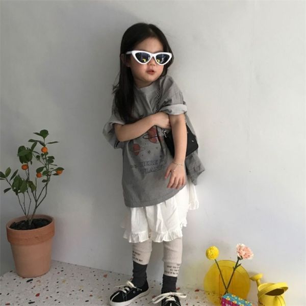 

summer arrival girls fashion printed t shirt kids cotton clothes 210528, Blue
