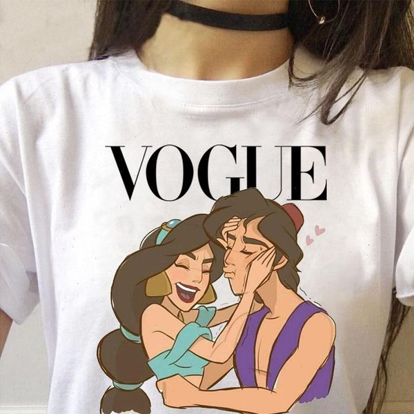 

vogue princess t shirt aesthetic women tshirt fashion girls 90s tshirt harajuku ulzzang print graphic summer t shirt female top, White