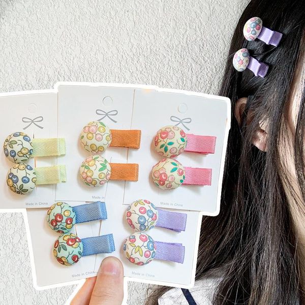 

hair accessories 2pcs/lot fabric flower children's hairpin sweet wild small cute girl broken fashion baby side clip korean, Slivery;white