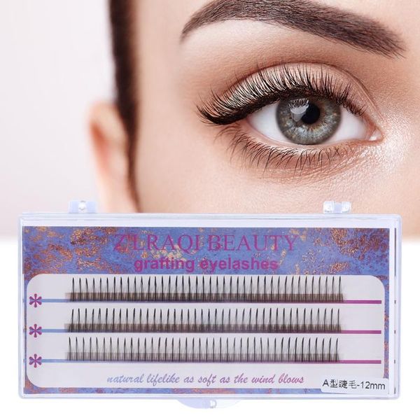 

false eyelashes a shape bunche individual 8-12mm length premade volume wispy faux mink eye makeup extensions tools