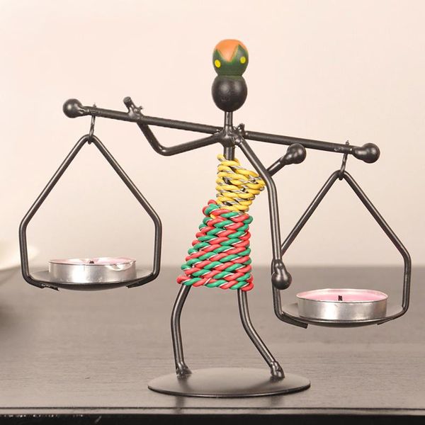 

candle holders metal creative retro candlestick dining table human modeling party home decor living room deskornaments