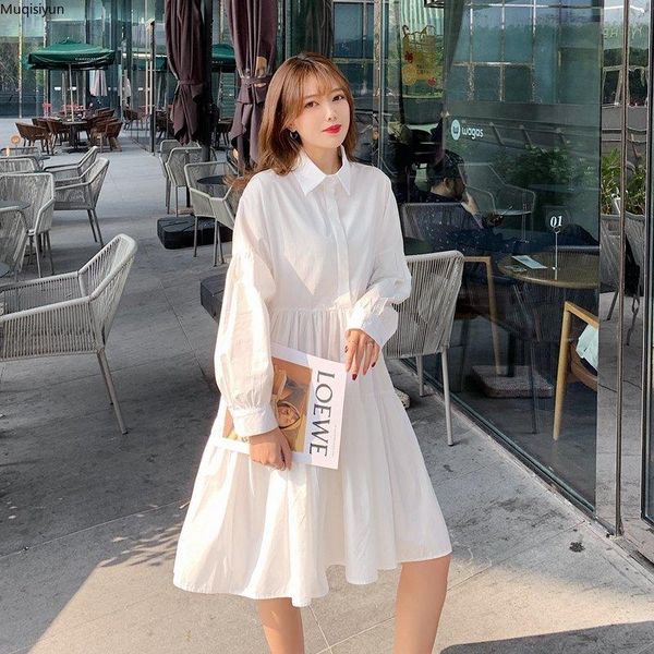 

casual dresses plus size women dress summer elegant pleated long sleeve female vestidos sundress loose lady shirt clothing s3515, Black;gray
