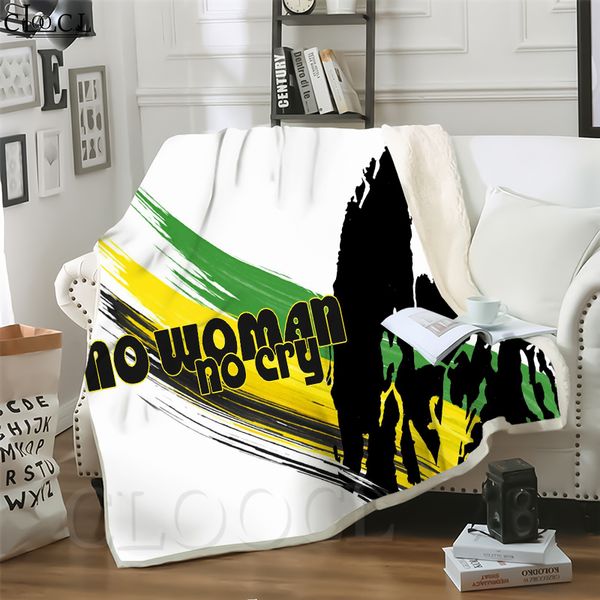 

cloocl reggae bob marley 3d print hip-hop style air conditioning blanket teens bedding throw blanket plush quilt