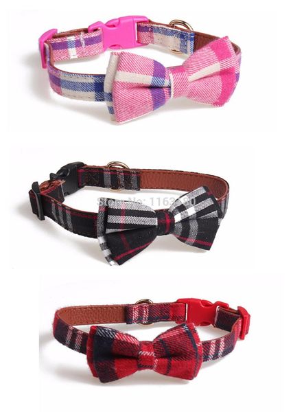 

600pcs/lot fashion new british style pet cat dog collar neck strap neckerchief with bowknot ing