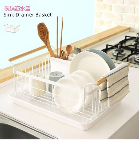 

hanging baskets plate holder modern utensil drainer chopsticks spoon kitchen rack cup-drying-holder sink organizer