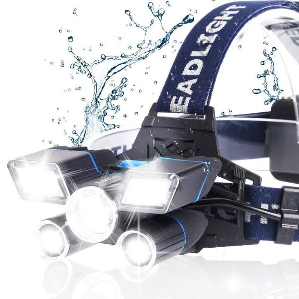 

headlamp, 13000lm brightest 21 led 9 modes head lamp with unique power indicator and usb, waterproof work headlight headlam