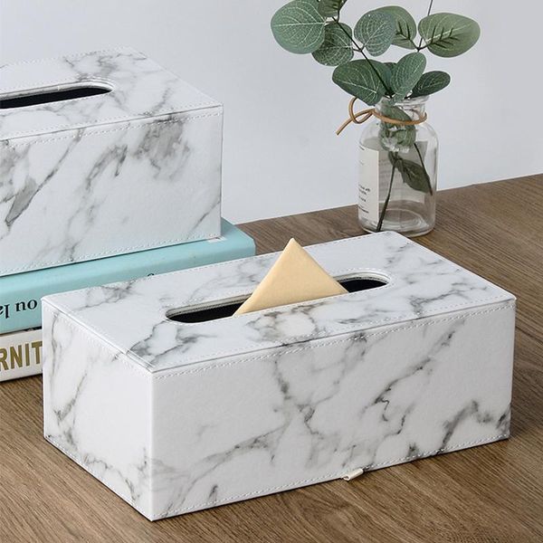 

tissue boxes & napkins 1pc nordic marble ink box household living room kitchen napkin storage case deskdecoration