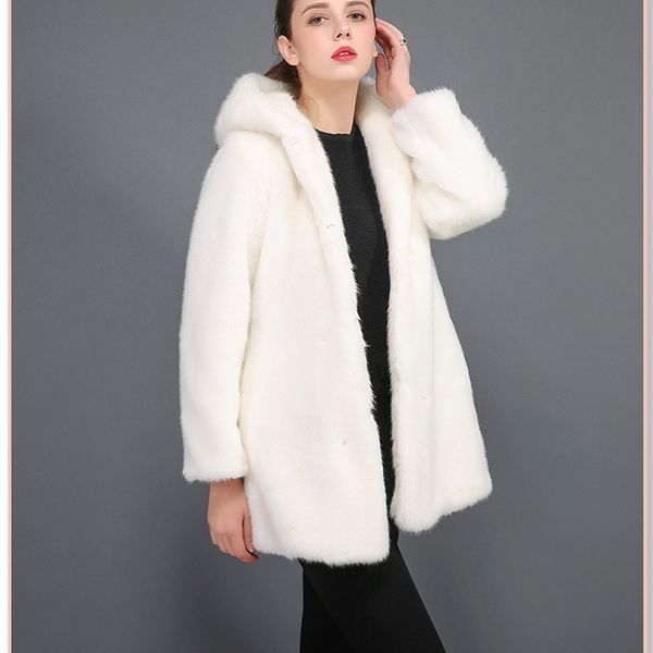 

tuhao large size 3xl 2xl thick warm faux fur coat ladies winter elegent office lady long overcoat long sleeve coats 211207, Black