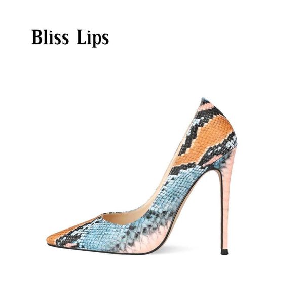 

dress shoes women snake pattern pump high heels pointy toe block elegant classic office wedding size 34-45, Black