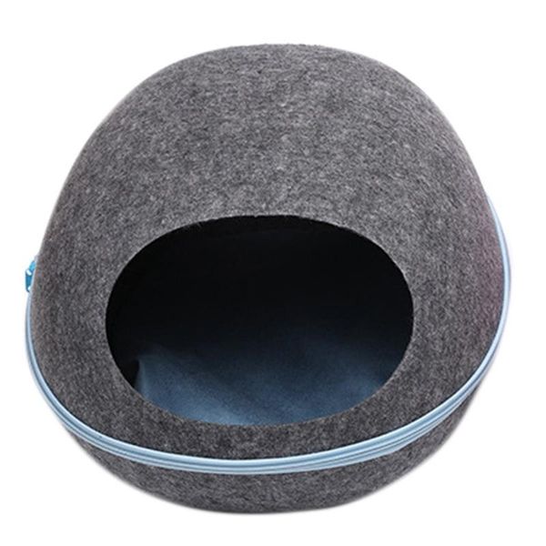 

disassembly and washing woven pet nest felt cat bed covered and comfortable cat house bed for kitty