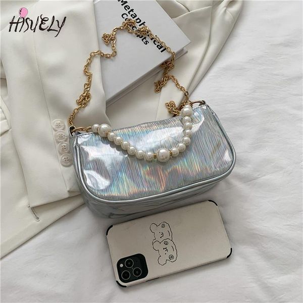 

evening bags retro small bag female trend french texture shoulder fashion pearl hand metal chain diagonal