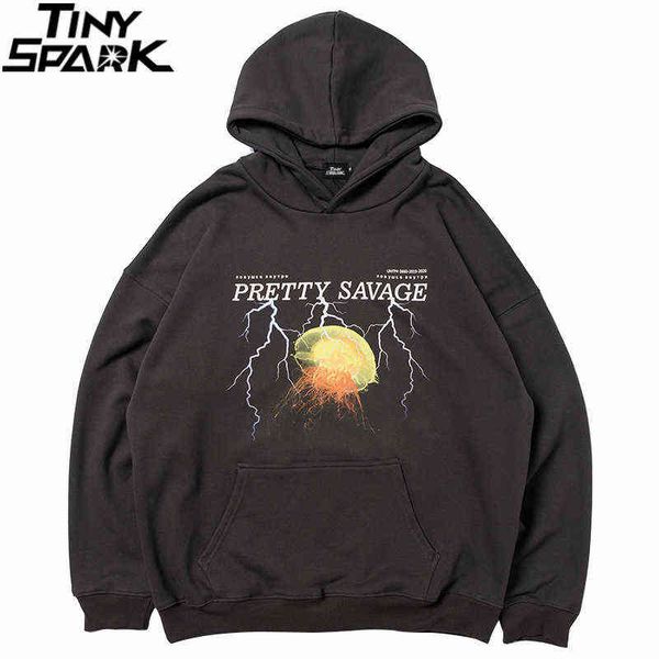 

men hoodie sweatshirt hip hop streetwear lightning hoodie pullover harajuku autumn winter fleece hoodies cotton hipster 211106, Black