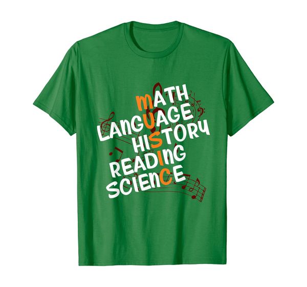 

music student math language history reading science t-shirt, White;black