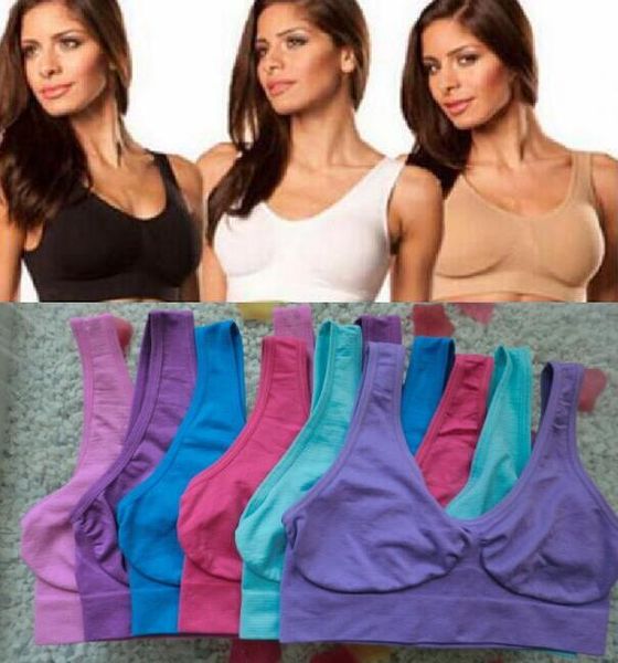 

10 colors s-3xl women ahh bra underwear seamless ladies sports yoga bras pullover body shaper 300pcs, Red;black