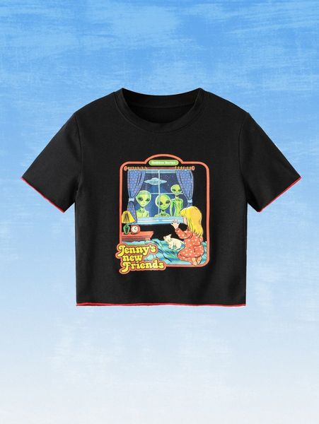 

romwe x stevenrhodes figure letter graphic crop tee h6tp#, White