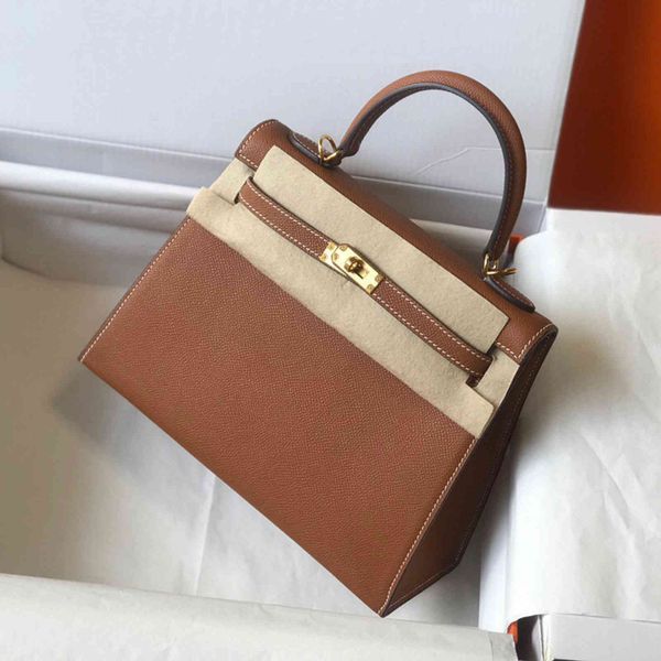 

2021 designer handbags bags luxury new fashion kely leather temperament women's palm grain cowhide medium one shoulder