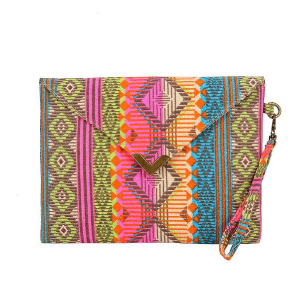 

hbp non- fashion women's ethnic style geometric pattern hand canvas envelope bag 1 sport.0018