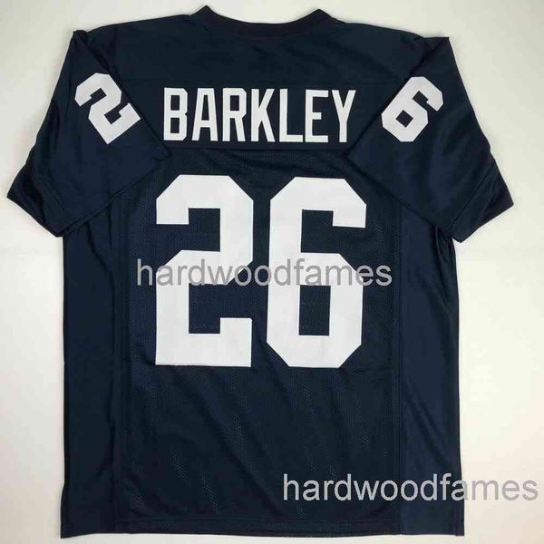 Пользовательский Saquon Barkley Blue College Slitked Football Jersey XL Stuthed Добавить любой номер имени