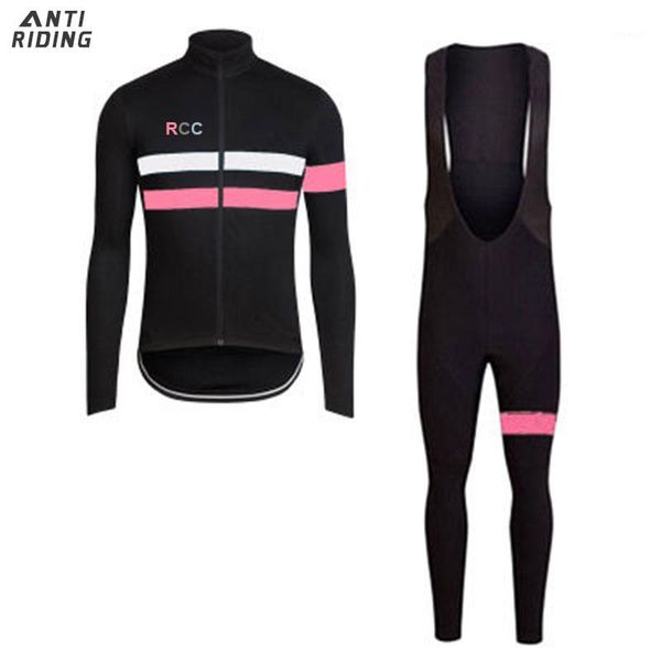 

racing sets raphaful pro team winter thermal fleece cycling clothes men long sleeve jersey suit outdoor riding bike mtb clothing bib pants1, Black;blue
