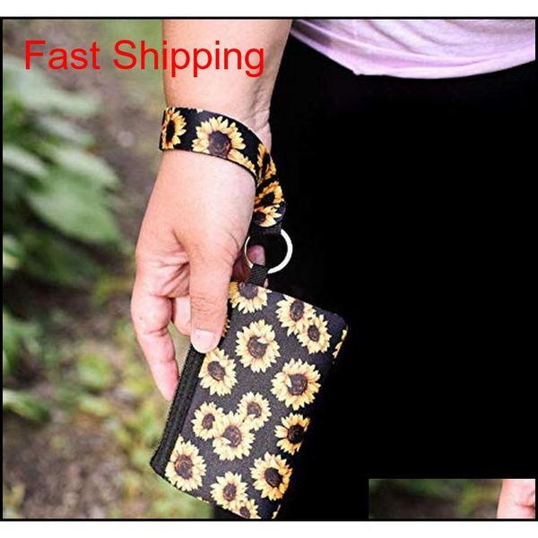 

sunflower leopard cow flower printed multifunction neoprene passport cover id card holder wristlets clutch coin walle qylfjz mj_bag