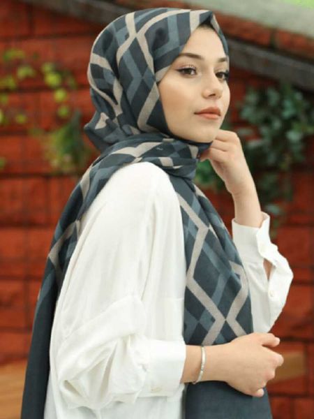 

scarves scarf shawl hijab women cotton 75x190 long four season luxury, Blue;gray