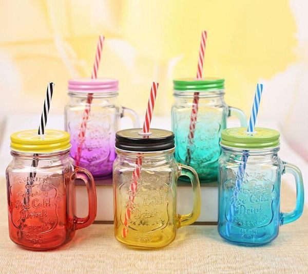 

mugs bpa gradient mason jar of milk tea cup classic insulated tumbler kettle metal cover with a straw size