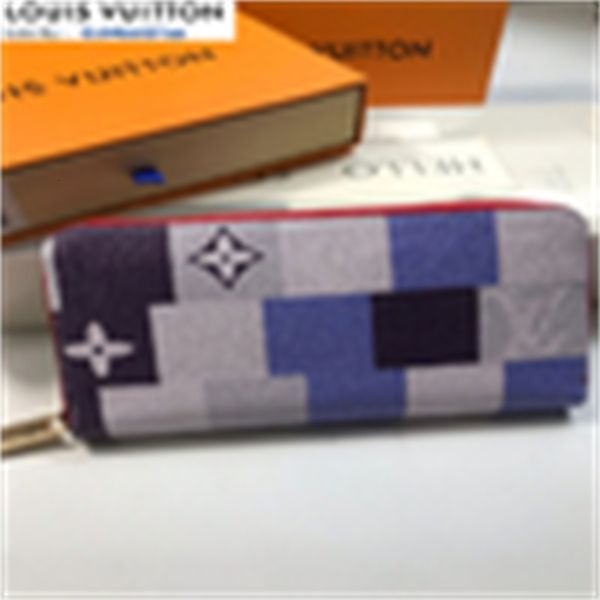 

pouches brand designer luxury phone m60017 blue chess key chain wallet women card real leather long wallets holders chain wallet cases purse, Red;black