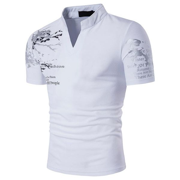 

men's t-shirts dingshite sum men fashion short live stand hard t-shirt, White;black